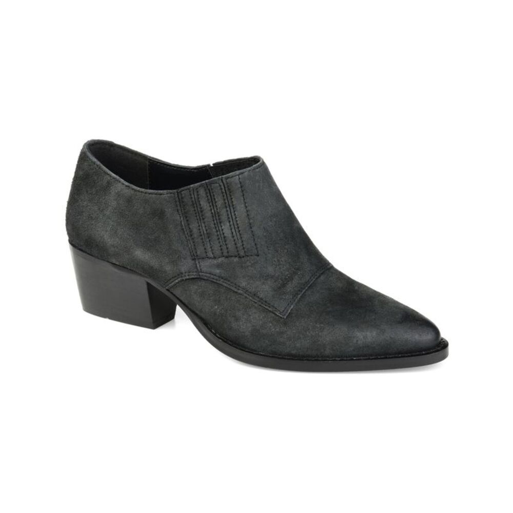 JOURNEE Womens Gray Hidden Band Jasmine Almond Slip On Leather Shootie 8.5 M